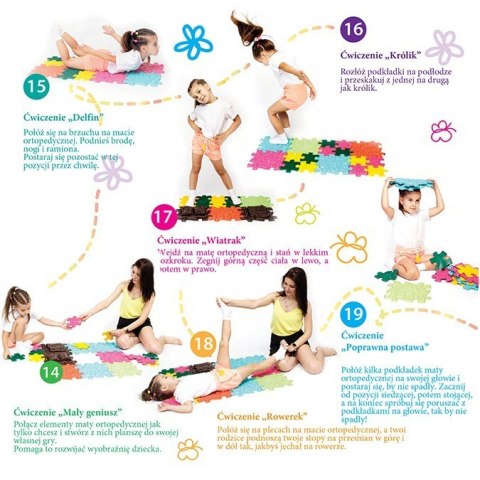 Woopie WOOPIE Mata Sensoryczna Ortopedyczna Puzzle 8 el. WERSJA-1A