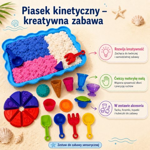 Woopie WOOPIE Piasek Kinetyczny Zestaw Lodziarnia Desery 24el