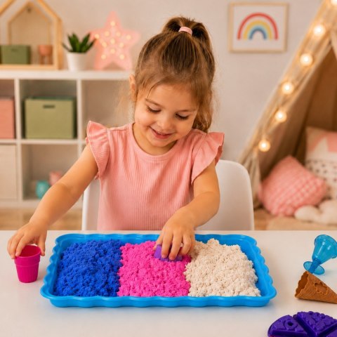 Woopie WOOPIE Piasek Kinetyczny Zestaw Lodziarnia Desery 24el