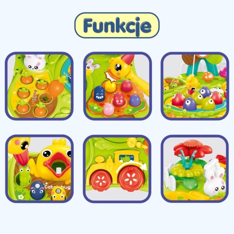 Woopie WOOPIE Stolik Edukacyjny Interaktywny 2w1 Gra Łowienie Rybek Młotek Sorter Dźwięk Światło