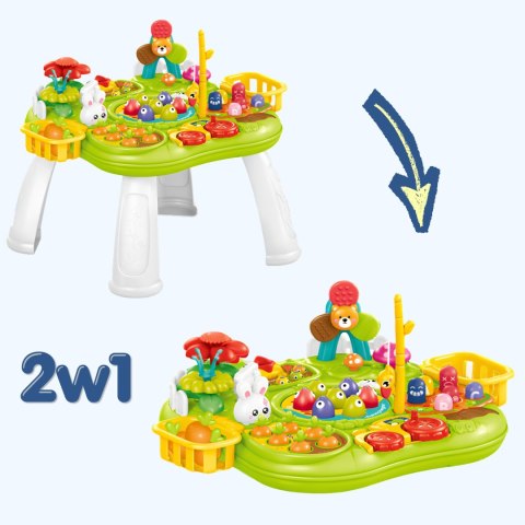 Woopie WOOPIE Stolik Edukacyjny Interaktywny 2w1 Gra Łowienie Rybek Młotek Sorter Dźwięk Światło