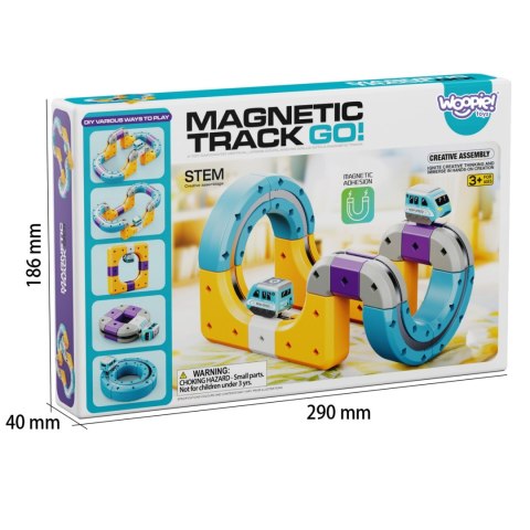 Woopie WOOPIE Zestaw Konstrukcyjny Magnetyczny Tor Kolejowy z Efektem Przyciągania 38 el.