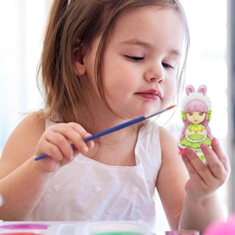 Woopie WOOPIE Zestaw Kreatywny z Farbami DIY Zrób Odlewy Gipsowe Figurki i Pomaluj - Laleczki