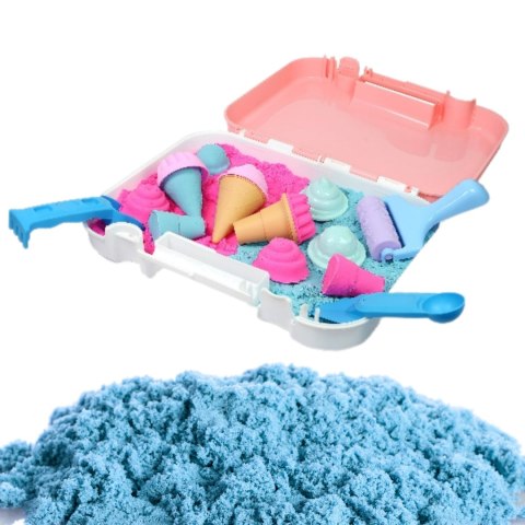 Woopie WOOPIE Zestaw Piasek Kinetyczny Lody w Walizce 1kg + Akcesoria