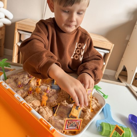 Woopie WOOPIE Zestaw Piasek Kinetyczny Plac Budowy w Walizce Pojazdy 1kg