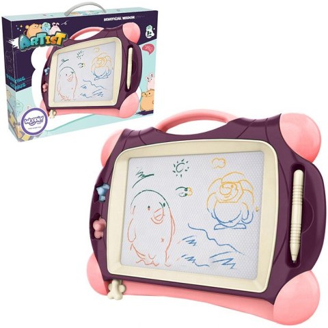 Woopie WOOPIE Znikopis Tablica Magnetyczna Kolorowa + 2 Stempelki Fioletowy