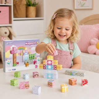 Woopie Woopie Klocki Magnetyczne Kostki 48 el Montessori Edukacyjna Układanka 3D
