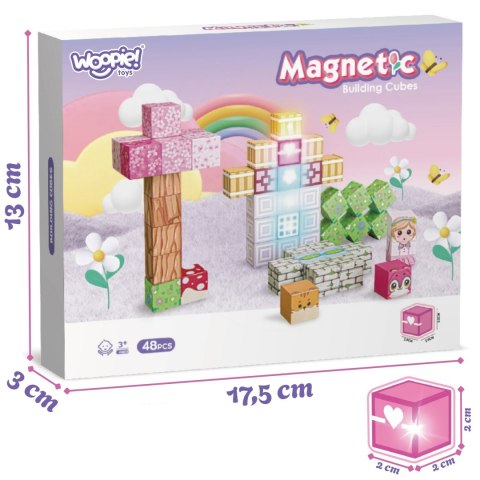 Woopie Woopie Klocki Magnetyczne Kostki 48 el Montessori Edukacyjna Układanka 3D