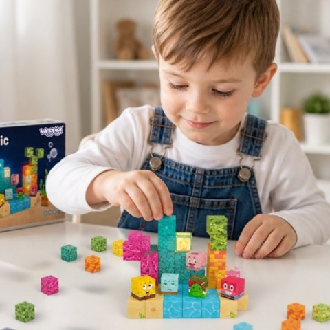Woopie Woopie Klocki Magnetyczne Kostki 54 el Montessori Ocean Układanka Gra 3D