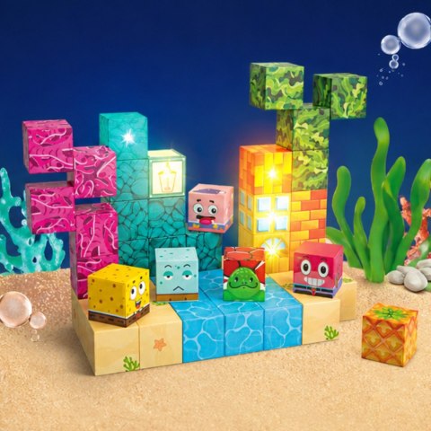 Woopie Woopie Klocki Magnetyczne Kostki 54 el Montessori Ocean Układanka Gra 3D