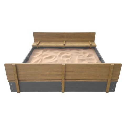 AXI AXI Piaskownica XXL Ella 150x150 z Ławeczkami Szara