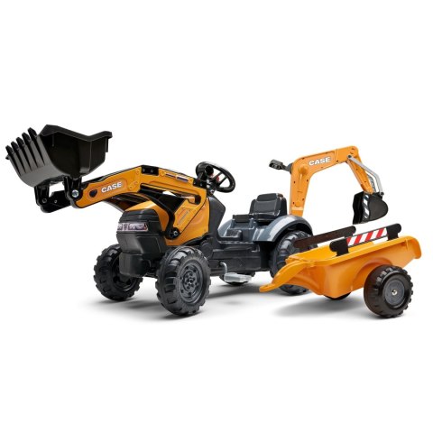 FALK FALK Traktor na Pedały CASE z Łyżką Koparką i Przyczepą 2-5 lat