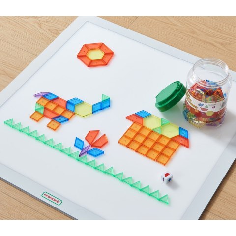 Masterkidz MASTERKIDZ Kwadratowy Panel Świetlny LED Kolorowy + Klocki Montessori Mozaika 140 el.