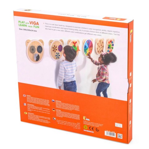 VIGA Drewniana Tablica Kolory Certyfikat FSC Montessori