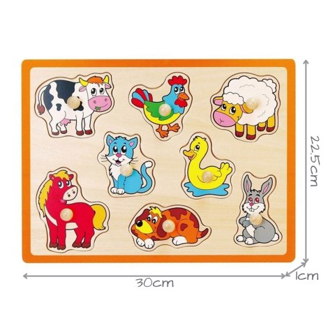 VIGA Drewniane Puzzle Zwierzęta z Farmy Układanka