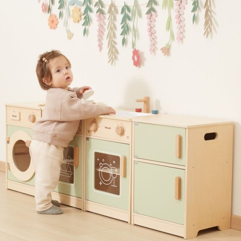 Viga Toys VIGA PolarB Drewniany Zestaw Kuchenny XL Pralka Kuchenka Zmywarka - Zielony