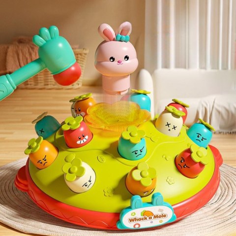 Woopie Baby WOOPIE BABY Interaktywna Gra Zręcznościowa Wbij Marchewke Edukacyjna Uderz Młotkiem w Kreta
