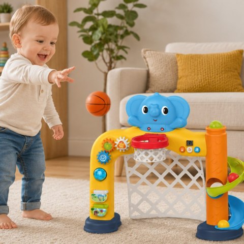 Woopie Baby WOOPIE BABY Interaktywne Centrum Sportowe 2w1: Bramka i Kosz ze Słonikiem