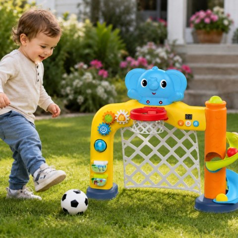 Woopie Baby WOOPIE BABY Interaktywne Centrum Sportowe 2w1: Bramka i Kosz ze Słonikiem