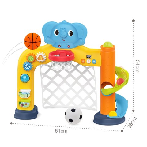 Woopie Baby WOOPIE BABY Interaktywne Centrum Sportowe 2w1: Bramka i Kosz ze Słonikiem
