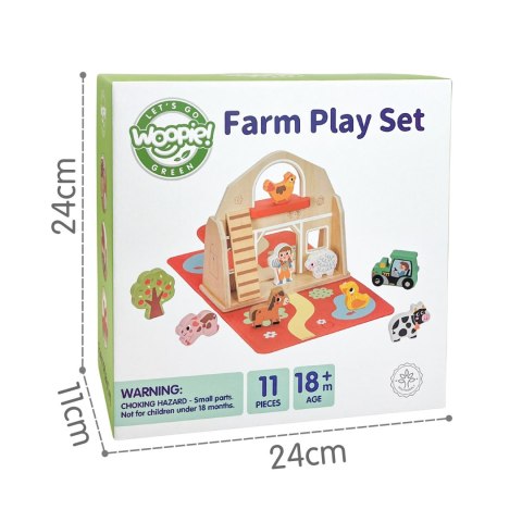 Woopie Let's Go Green WOOPIE GREEN Drewniana Składana Farma w Walizce ze Zwierzątkami 11el.