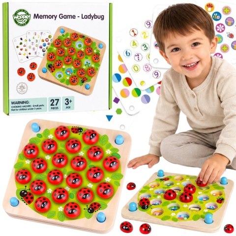 Woopie Let's Go Green WOOPIE GREEN Memory Drewniana Gra Pamięciowa Edukacyjna Układanka Biedronka
