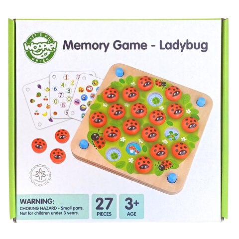 Woopie Let's Go Green WOOPIE GREEN Memory Drewniana Gra Pamięciowa Edukacyjna Układanka Biedronka