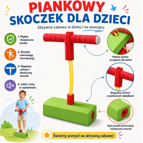 Woopie WOOPIE Piankowy Zielony Skoczek Pogo Dla Dzieci Do Skakania Trening Równowagi