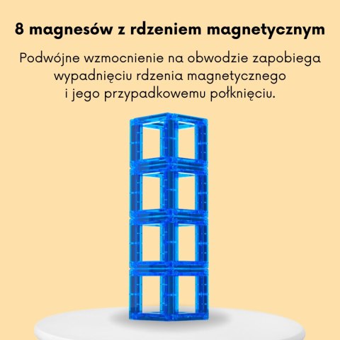WOOPIE Przestrzenne Klocki Magnetyczne Nauka Liter 70 Elementów