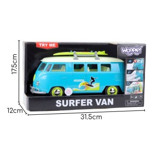 WOOPIE Samochód Bus Surfing Klasyczny Czerwony Ze Światłem I Dźwiękiem Model 1:14