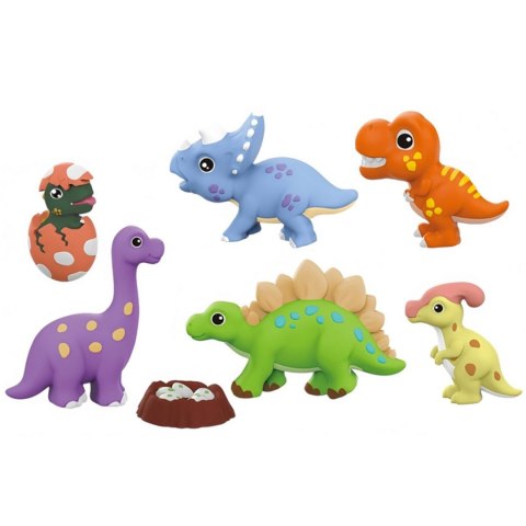 WOOPIE Zestaw Kreatywny z Farbami DIY Zrób Odlewy Gipsowe Figurki i Pomaluj - Zestaw Dinozaury