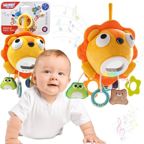 WOOPIE Baby Pluszowy Lew Maskotka Interaktywna Przytulanka Muzyczna z Zawieszkami i Gryzakami