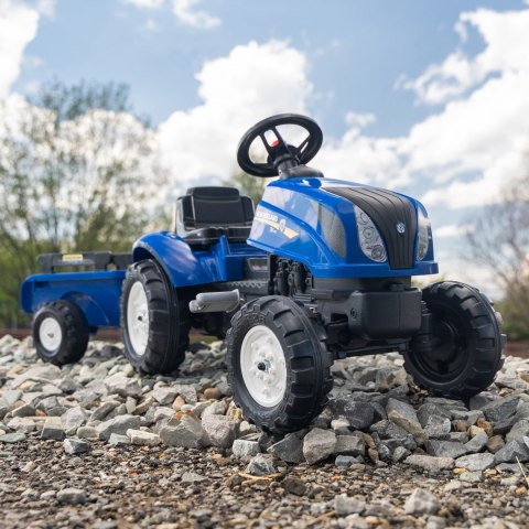 FALK Traktor na Pedały New Holland Duży z Przyczepką + Otwierana Maska od 2 lat